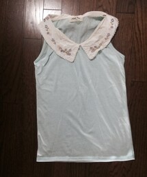 Auntie Rosa | フラワー刺繍襟カットソー(Tシャツ/カットソー)