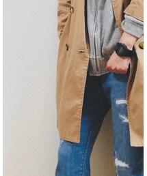 Samansa Mos2 blue | トレンチコート