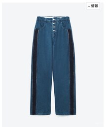 ZARA | サイドライン入りマムフィットジーンズ(パンツ)