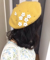 LeO ATLaNTE | おはながついたきいろのベレー帽*(ハンチング/ベレー帽)