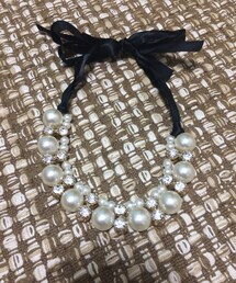 ホワイト ビジューネックレス(ネックレス)