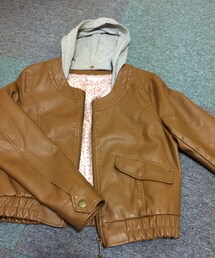 ショート丈 皮ジャン(ブルゾン)