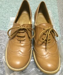 ブラウンレースアップヒール(ブーティ)