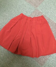 レッド 膝丈フレアスカート(スカート)