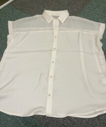 GU | ホワイト 透けしゃつ(シャツ/ブラウス)