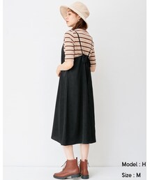 GU | サテンバックリボンキャミソールワンピースQ(ワンピース/ドレス)