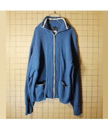 VINTAGE | 50s-60s INDIAN Sportswear ウール ニット ジップアップ カーディガン メンズL相当 ビンテージ ブルー TALON 古着(カーディガン/ボレロ)