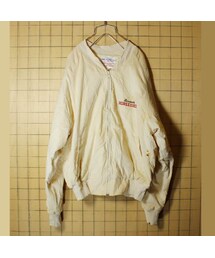 VINTAGE | USA製 Binion's HORSESHOE コーデュロイ ジャケット メンズL 刺繍 ベージュ ジップアップ(ブルゾン)