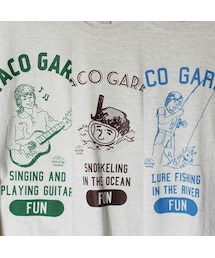 ataco garage originals オリジナルプリント "FUNseries" Tシャツ 杢グレー オートミール メンズサイズ(Tシャツ/カットソー)