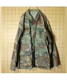 ミリタリー USARMY 80s ウッドランドカモ コンバットジャケット 古着 迷彩 カモフラ MEDIUM-R(ミリタリージャケット)