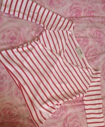 GRL | Vネックボーダーミニ丈カットソー(Tシャツ/カットソー)