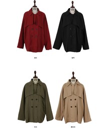 キュプラハーフ丈ダブルトレンチコート(トレンチコート)