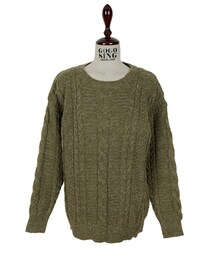 ルーズフィットラウンドネックケーブルニット(ニット/セーター)