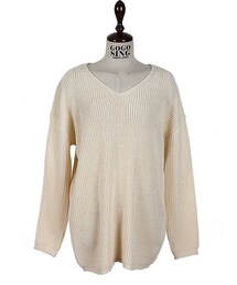 ルーズフィットシンプルVネックニット(ニット/セーター)