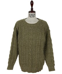 ルーズフィットラウンドネックケーブルニット(ニット/セーター)