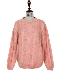 ベーシックラウンドネックケーブルニット(ニット/セーター)