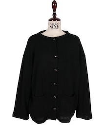 オールブラッククルーネックカーディガン(カーディガン/ボレロ)