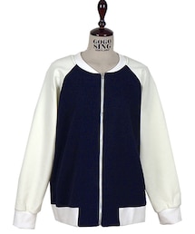 ラグラン配色ベーシックスタジャン(スタジャン)