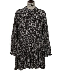 小花柄チャイナカラーフレアワンピース(ワンピース)