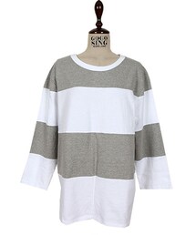 ビッグボーダー柄スウェットTシャツ(Tシャツ/カットソー)