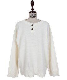 ヘンリーネックルーズニットソー(Tシャツ/カットソー)