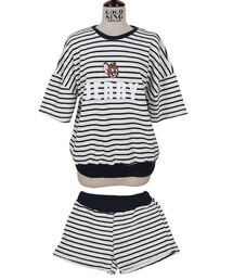 ジェリーボーダーTシャツxパンツセットアップ(Tシャツ/カットソー)