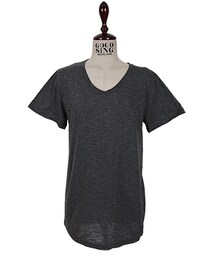 Vネックスラブカットソー(Tシャツ/カットソー)