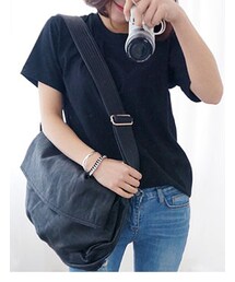 フェイクレザーフラップバッグ(メッセンジャーバッグ)