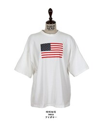 星条旗プリントオーバーTシャツ(Tシャツ/カットソー)