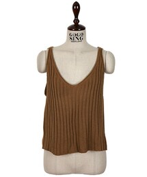 リブ無地シンプルビスチェ(ニット/セーター)