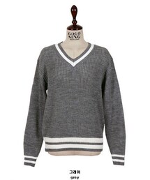 Vネックルーズニット(ニット/セーター)