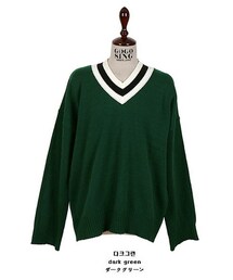 Vネックルーズラインニットソー(ニット/セーター)