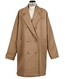裏キルティング仕様ルーズフィットダブルコート(その他アウター)