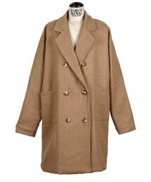 裏キルティング仕様ルーズフィットダブルコート(その他アウター)