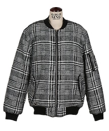 6オンス圧縮中綿入りチェック柄ブルゾン(ブルゾン)