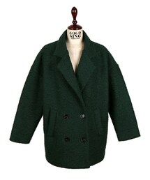 圧縮中綿ルーズフィットウール混ハーフコート(その他アウター)