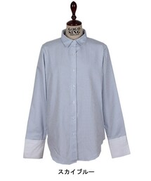 ワイドカフスストライプシャツ(シャツ/ブラウス)