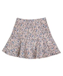 フリル切り替え花柄ミニスカート(スカート)