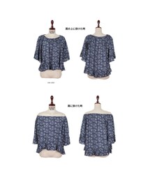 小花柄オープンショルダーブラウス(シャツ/ブラウス)