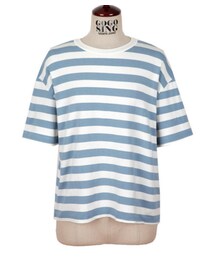 ビッグボーダーレーヨン半袖Tシャツ(Tシャツ/カットソー)