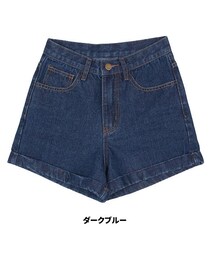 ハイウエストデニムショートパンツ(デニムパンツ)