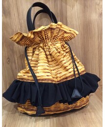 BRUN | BRUN かご風フリル巾着バッグ(トートバッグ)