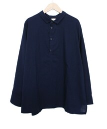 HOUSE OF THE VERY ISLAND'S | LONG SLEEVE PULLOVER WITH COLLAR NAVY BLUE(シャツ/ブラウス)
