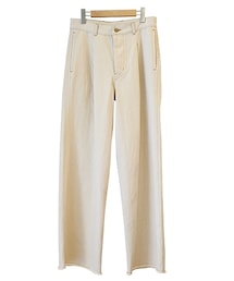 SHINYA KOZUKA 1 TACK BAGGY TROUSERS IVORY(デニムパンツ)