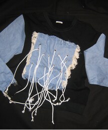 デニム切り替えスウェット「芽吹く」(スウェット)