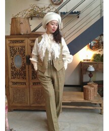 チェックセンタープレスパンツ(スラックス)