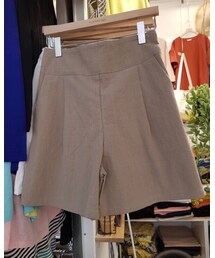 UNKNOWN. | 韓 棉麻寬褲裙-杏色(カーゴパンツ)