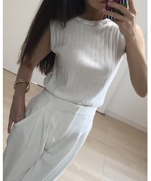 UNIQLO | WOMEN UVカットワイドリブノースリーブセーター(ニット/セーター)