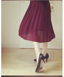 UNIQLO | ハイウエストシフォンプリーツミディスカート(スカート)