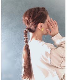 ヘアアレンジ★ | 紐2本使ったほうきポニー★(その他ヘアアクセサリー)